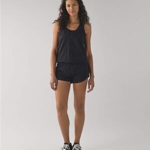 Lululemon Black Speedy Runsie Romper Size 2 | Built-In Bra One-Piece Activewear